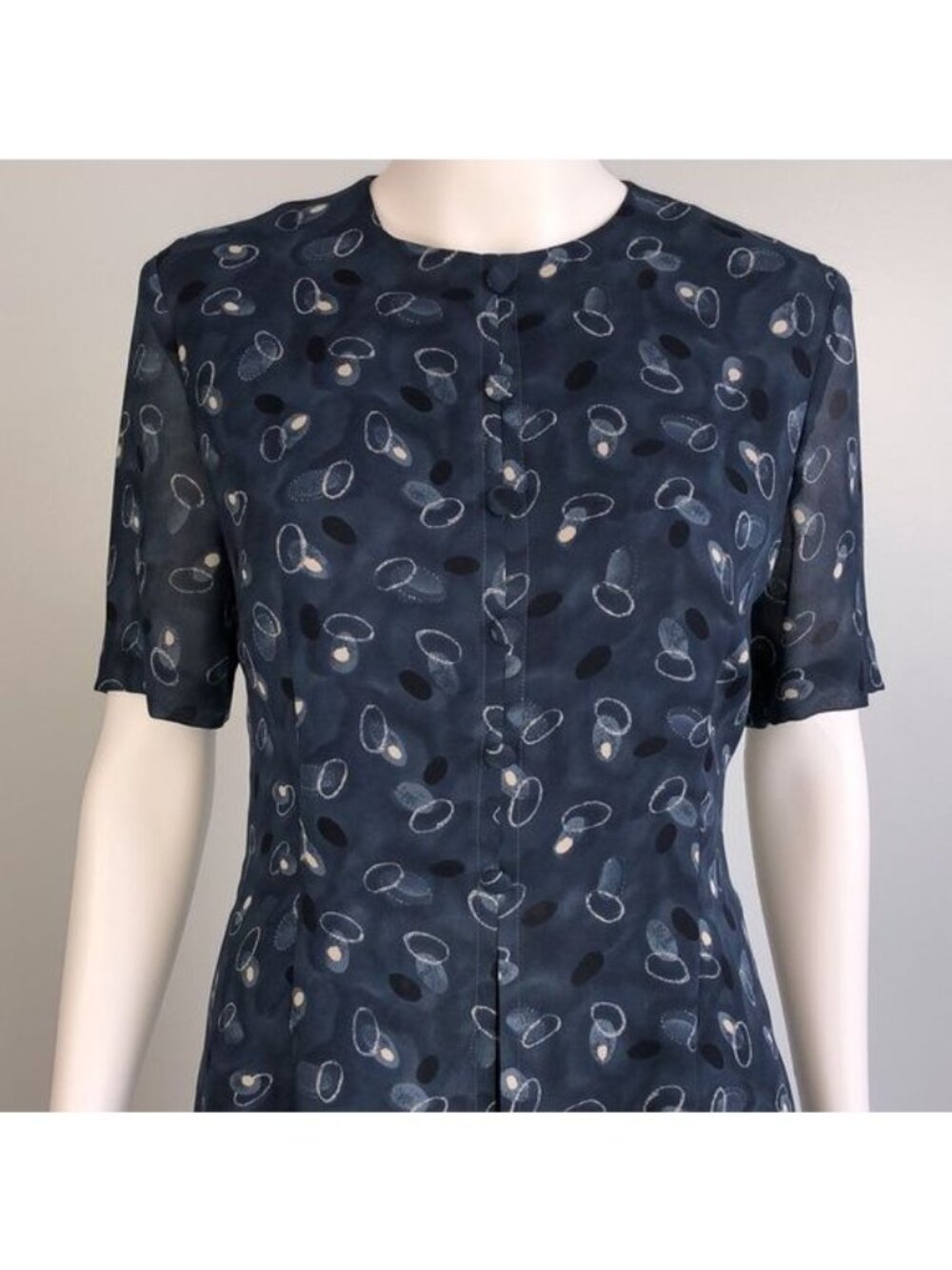 Vintage Rene Rowan for Saville 90's Pleated Dress - S - Picture 4 of 7